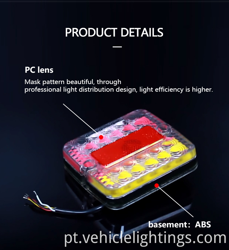 Traseiro reverso parto indicador de luz do trocador de iluminação de trailer LED LUZ LED LUZ, peças automotivas